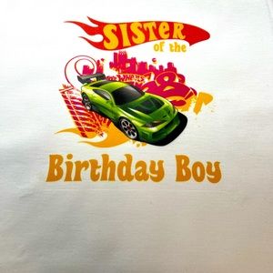 Hotwheels kids birthday personalized shirts